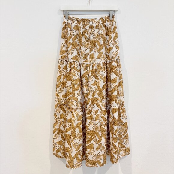 Eberjey Nolita 100% Cotton Voile Tiered High Rise Beach Midi Maxi Skirt Small - Picture 1 of 9